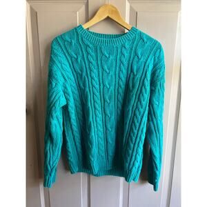 Vintage Blue Cable Knit Sweater MJ Carroll